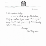 Note from Karl to D. Wigmore Fine Art, 2006.